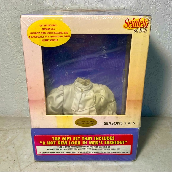 Seinfeld Seasons 5 & 6 Giftset With Mini Puffy Shirt (DVD, 2005, 8-Disc Set) - Picture 1 of 6